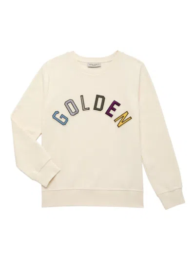 Golden Goose Little Boy's & Boy's Journey Logo Crewneck Sweatshirt In Artic Multi
