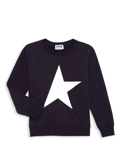 Golden Goose Kids' Little Boy's & Boy's Star Graphic Crewneck Sweatshirt In Dark Blue