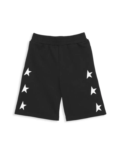 Golden Goose Kids' Little Boy's & Boy's Star Print Fleece Shorts In Black White