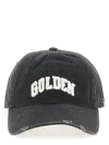 Golden Goose Starry Distressed Baseball Cap With Rigid Visor In Gray