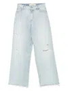Golden Goose Wide Leg Boyfriend Jeans With Distressed Details In Blue