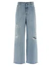 Golden Goose Distressed Denim Trousers Frayed Hem In Blue