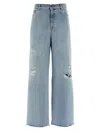 Golden Goose Distressed Denim Trousers Frayed Hem In Light Blue