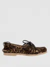 Golden Goose Boat Mocassin Horsy Leopard Upper With Accessories In Brown