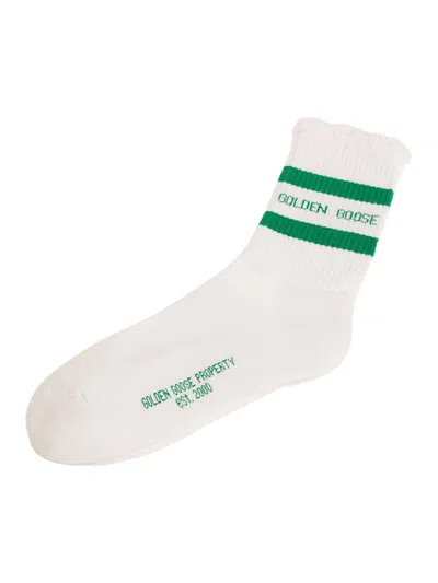 Golden Goose Logo And Stripes Cotton Blend Socks