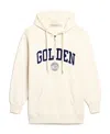 Golden Goose White Sweatshirt Dress With Hood And Golden Patch In White
