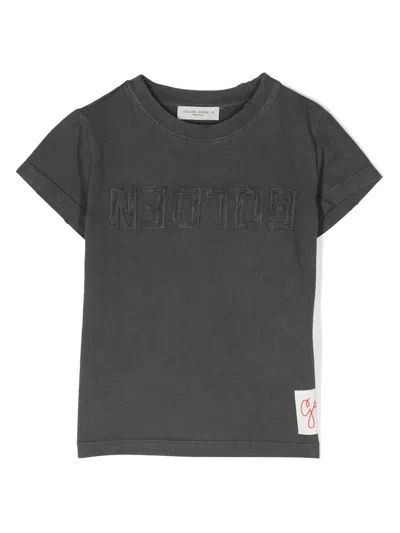 Golden Goose Kids' Logo-appliqué Cotton T-shirt In Grey