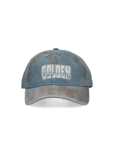 Golden Goose Logo Baseball Cap In Gray