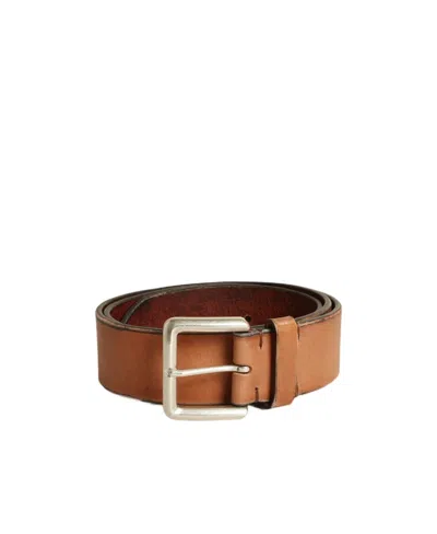 Golden Goose Logo Belt In Brown