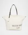 Golden Goose Spacious Beige Handbag With Dual Handles And Adjustable Strap In Ecru