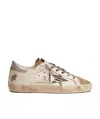 Golden Goose Super-star Sneakers With Silver Laminated Leather Heel Tab And Zebra-print Pony Skin Star In Nude