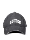 Golden Goose Cotton Baseball Cap With A Lived-in Finish In Black