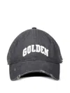 Golden Goose Cotton Baseball Cap With A Lived-in Finish In Gray
