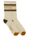 Golden Goose Striped Ribbed Cuffs Socks In Neutral