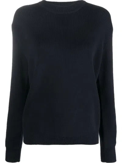 Golden Goose Logo Cotton Crewneck Sweater In Blue