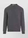 Golden Goose Grey Crewneck Sweater With Maxi Logo Lettering On The Rear In Grey