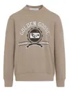 Golden Goose College Print Crewneck Cotton Sweatshirt In Neutral