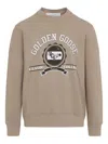Golden Goose College Print Crewneck Cotton Sweatshirt In Neutral