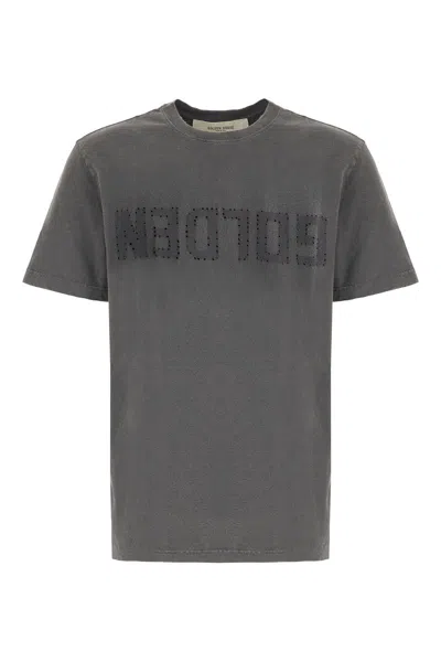 Golden Goose Logo Cotton T-shirt In Burgundy