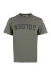 Golden Goose Golden Regular Distressed Cotton T-shirt In Gray