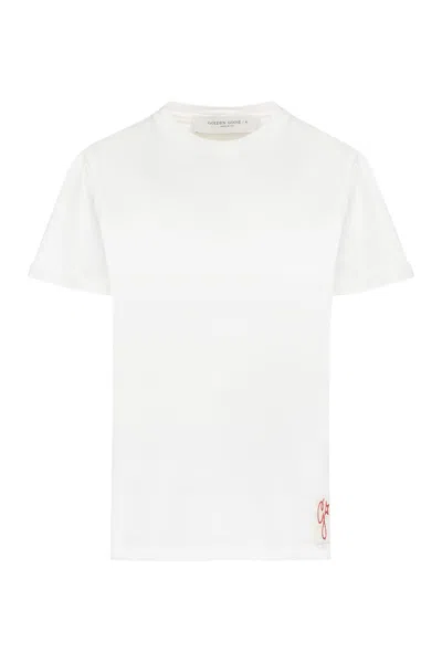 Golden Goose Logo Cotton T-shirt In White