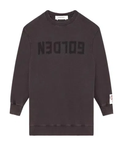 Golden Goose Logo Crew-neck Jumper Dress In Black