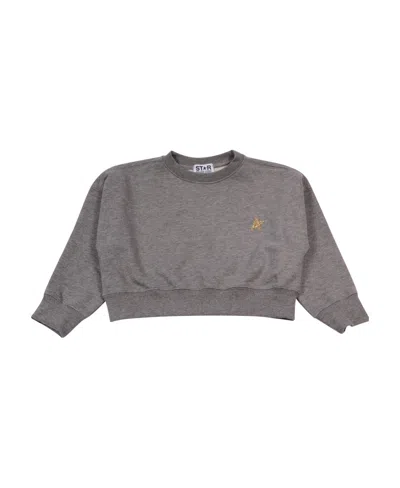Golden Goose Logo Crew-neck Sweatshirt In Gray