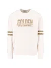 Golden Goose Ivory Cotton Sweatshirt With Contrasting Logo In Gray