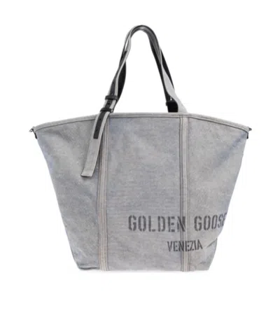 Golden Goose Logo Crossbody Bag In Gray