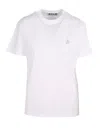 Golden Goose Logo Embellished T-shirt In White Silver