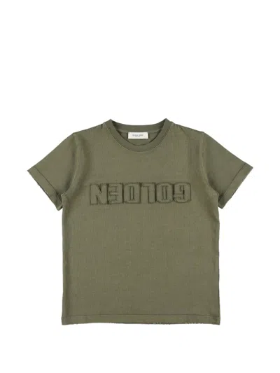 Golden Goose Kids Logo T-shirt In Green