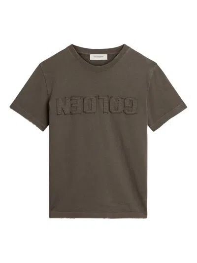 Golden Goose Kids' Logo-embroidered Cotton T-shirt In Green