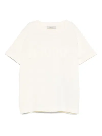 Golden Goose Kids' Logo-embroidered Cotton T-shirt In White