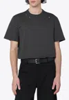 Golden Goose Vintage-effect Anthracite T-shirt With Perforated Heart Men In Gray