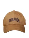 Golden Goose Logo-embroidered Distressed Cap In Brown