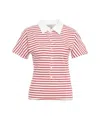 Golden Goose Natalia Slim Fit Striped Cotton Polo Shirt