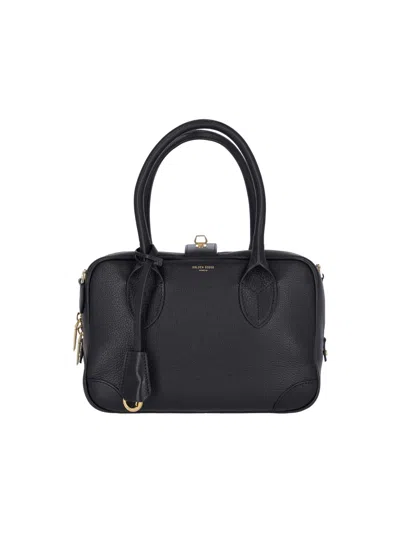 Golden Goose Logo Handbag In Black  