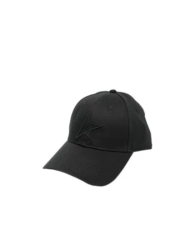 Golden Goose Black Baseball Cap With Star Women