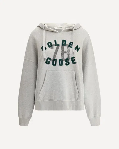 Golden Goose Logo Hoodie In Grey