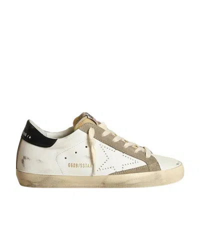 Golden Goose Super-star Sneakers In White_yellow_taupe_night_blue