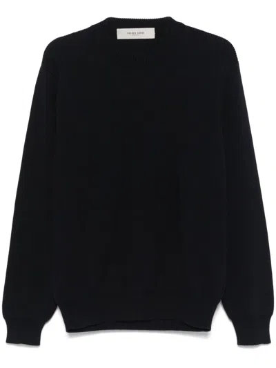 Golden Goose Logo Organic Cotton Sweater In Black