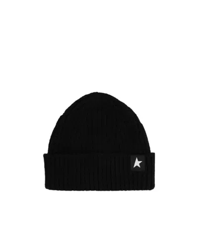 GOLDEN GOOSE GOLDEN GOOSE DELUXE BRAND STAR PATCH RIBBED BEANIE