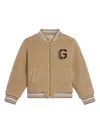 Golden Goose Logo Patch Bomber Jacket In Neutrals