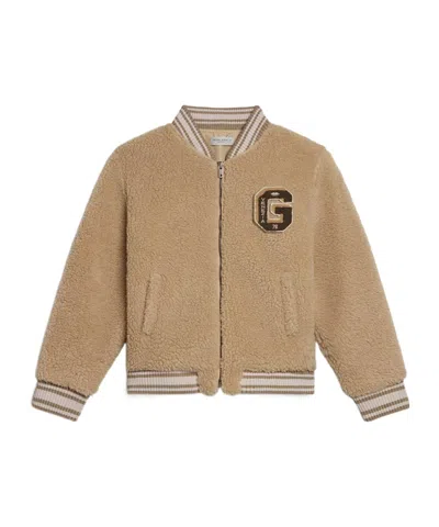 GOLDEN GOOSE GOLDEN GOOSE KIDS LOGO PATCH ZIPPED BOMBER JACKET