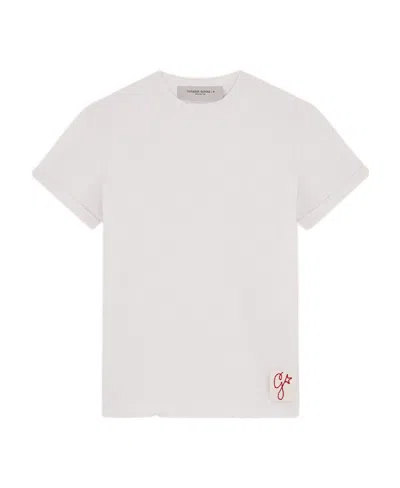 Golden Goose Logo-patch Cotton T-shirt In White