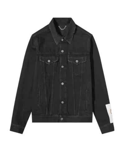 Golden Goose Logo-patch Denim Jacket In Black