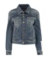 Golden Goose Logo-patch Denim Jacket In Gray