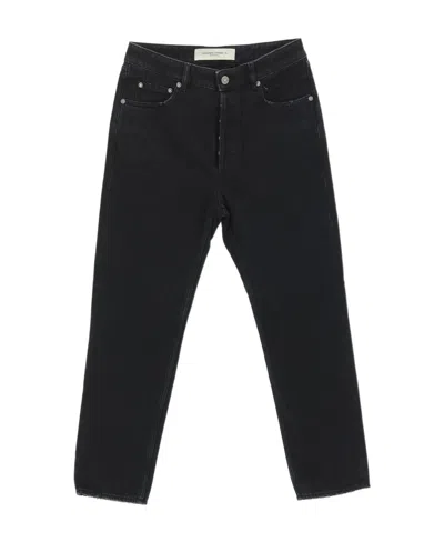 Golden Goose Logo-patch Straight-leg Jeans In Black