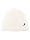Golden Goose Logo-patch Wool Beanie In Neutrals