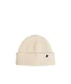 Golden Goose Logo-patch Wool Beanie In Nude